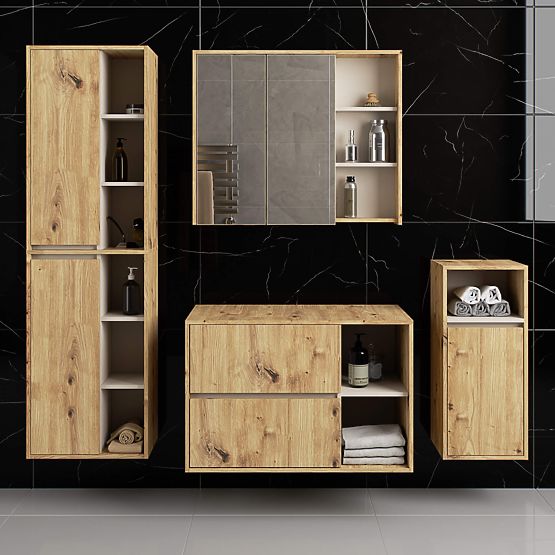 KUPAONSKI ORMARIĆ ISPOD UMIVAONIKA S OTVORIMA VAMI W90 UM 2SZ 2P HRAST ARTISAN / KAŠMIR