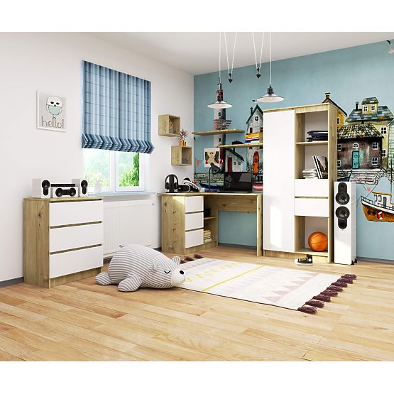 KUTNI PISAĆI STOL B16 CLP LIJEVI HRAST ARTISAN / BIJELI