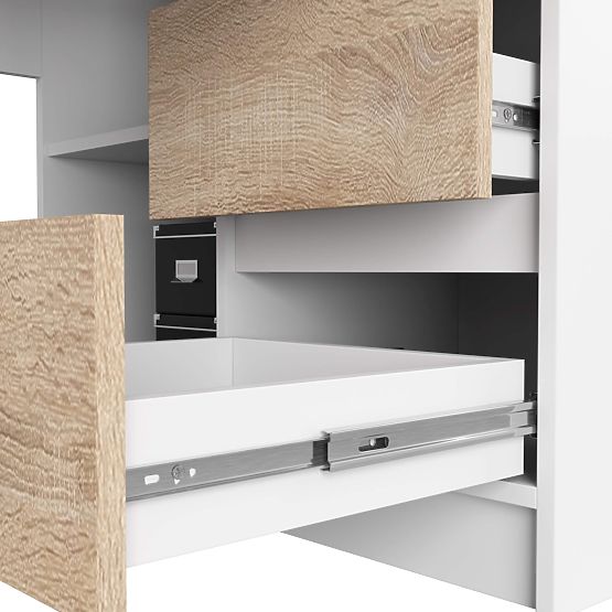 KUTNI PISAĆI STOL B20 CLP DESNI PK BIJELI / SONOMA