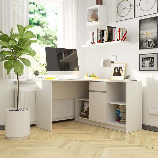 KUTNI PISAĆI STOL - SET B-17 KOMODA I PISAĆI STOL PK BIJELI