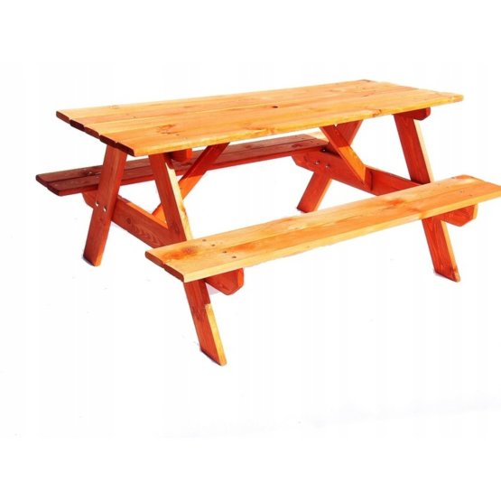 Vrtni drveni stol s klupama