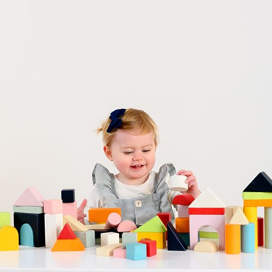 Le Toy Van Petilou Šarene kocke u pamučnoj vrećici 60 kom