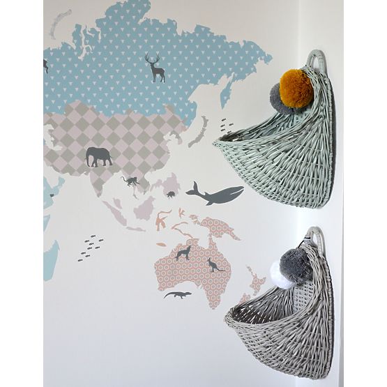 LILU Proutěný košík na stěnu