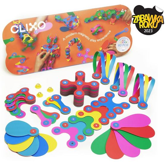 Magnetne kocke Clixo Super Rainbow, 60 elemenata