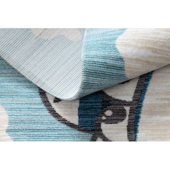 Moderan dječji tepih TOYS 75320 AVION, 3D efekt, nepravilnog oblika, plava, tirkizna, krem