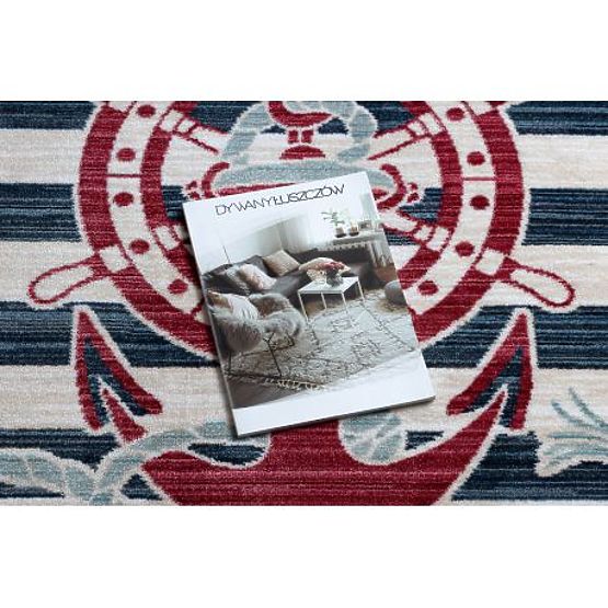 Moderan dječji tepih TOYS 75324 KOTVA, nepravilnog oblika, krem, tirkizna, tamnoplava