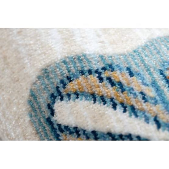 Moderan dječji tepih TOYS 75326 LEPTIR, nepravilnog oblika, krem, crvena fuksija