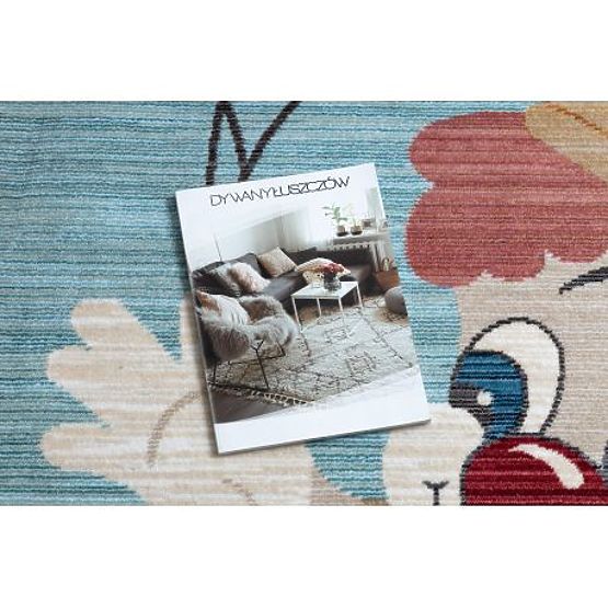 Moderni dječji tepih TOYS 75328 KLAUN, nepravilnog oblika, plava, tirkizna, crvena fuksija