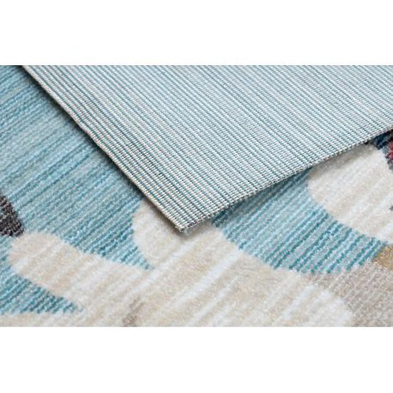 Moderni dječji tepih TOYS 75328 KLAUN, nepravilnog oblika, plava, tirkizna, crvena fuksija