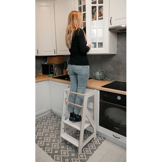 Montessori toranj za učenje Pola Scandi - bijeli