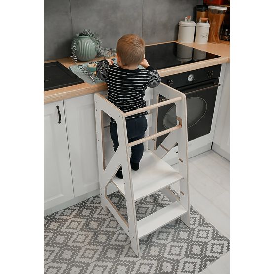 Montessori toranj za učenje Pola Scandi - bijeli