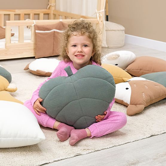 Mušelinski jastuk Ourbaby 38x35 cm List - zeleni