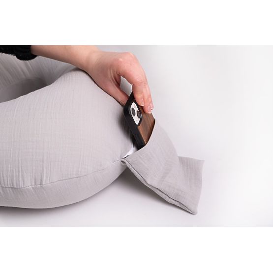 Mušelinski jastuk za dojenje Heavens - sivi