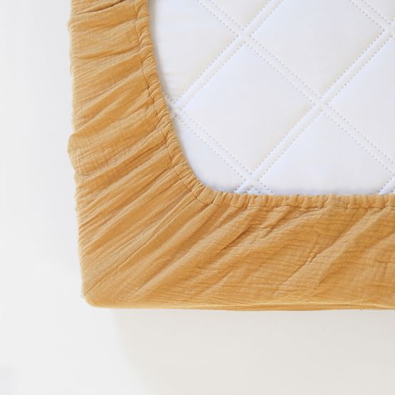 Mušelinsko plahta Ourbaby 200x90 cm - senf