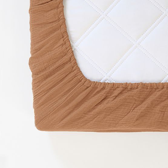Mušelinsko plahta Ourbaby 200x90 cm - toffee