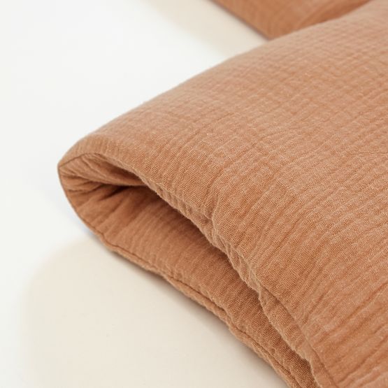 Mušelinsko posteljno rublje Ourbaby 135x100 + 40x60 cm - toffee