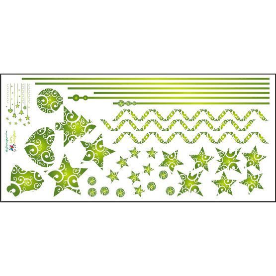 Nálepky na okno - Vánoce stužky