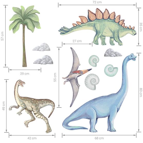 Naljepnice za zid - dinosauri