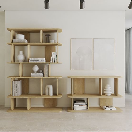 Niska polica Tulumo, zaobljena, Hrast Cremona Torro