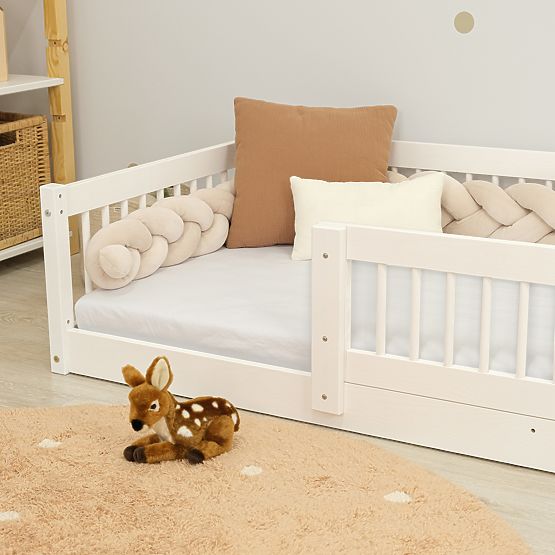 Niski krevet za djecu Montessori Ourbaby Plus - bijeli