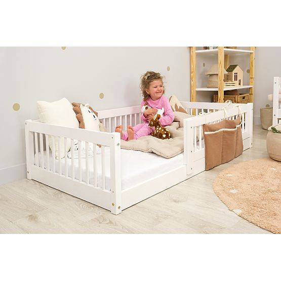 Niski krevet za djecu Montessori Ourbaby Plus - bijeli