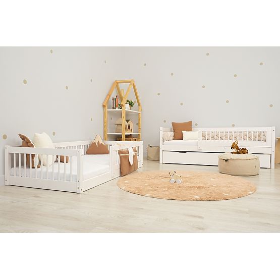 Niski krevet za djecu Montessori Ourbaby Plus - bijeli
