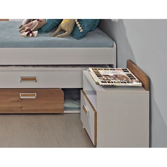 Noćni ormarić L12 - bijelo / hrast nash