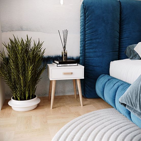 Noćni ormarić Luna bijeli, noćni ormarić