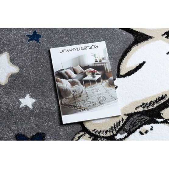 Okrugli tepih PETIT SLONIĆ, ZVIJEZDE, sivi