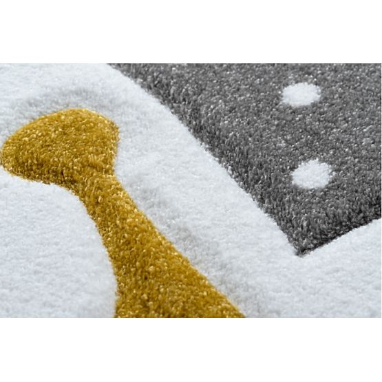 Okrugli tepih PETIT - Zec - sivo-bijeli