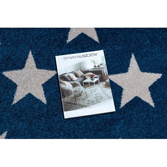 Okrugli tepih SKETCH - FA68 Marokanski djetelina, Mreža, plavo bijela - Zvijezde