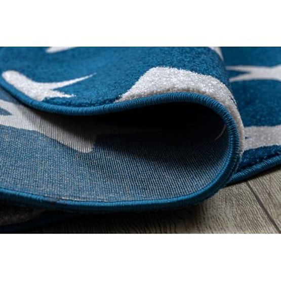 Okrugli tepih SKETCH - FA68 Marokanski djetelina, Mreža, plavo bijela - Zvijezde