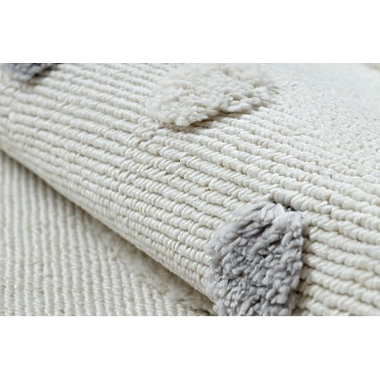 Okrugli tepih YOYO EY78 bijeli / bež - Oblak, Duga, točke za djecu, strukturni, senzorički resice