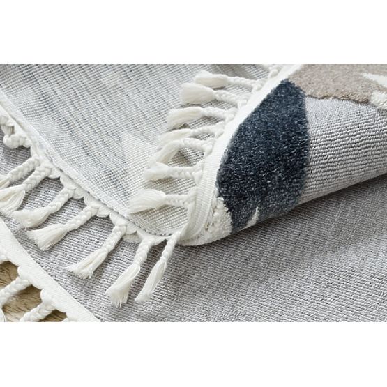 Okrugli tepih YOYO EY81 sivo / bijelo - Medvjed, planine za djecu, strukturni, senzorički Resice