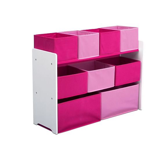 Organizér na hračky růžovo-bílý