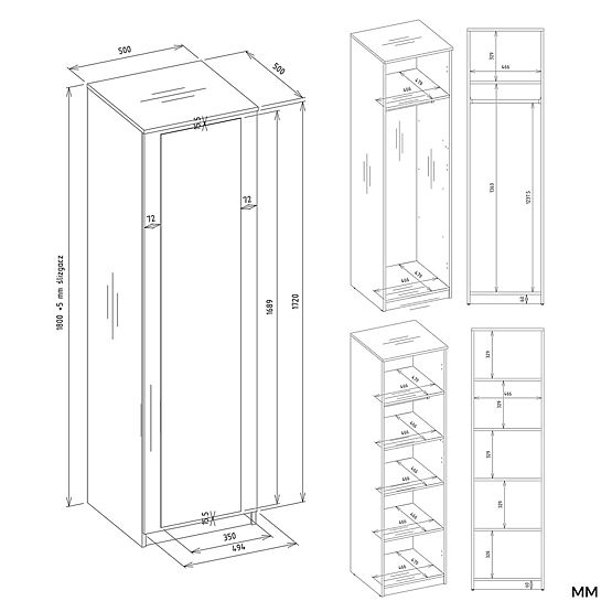 Ormar Malwa SD-50 s Ogledalom BIJELA