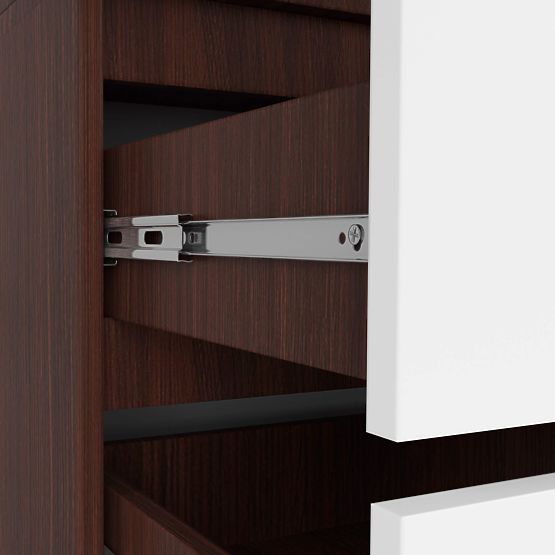 ORMAR S 90 cm 2 VRATA 2 LADICE 2 OGLEDALA PK WENGE / BIJELA