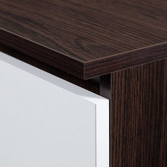 ORMAR S 90 cm 2 VRATA 2 LADICE 2 OGLEDALA PK WENGE / BIJELA