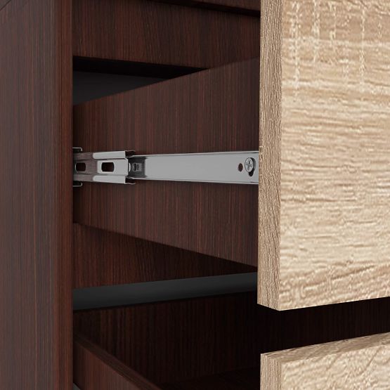 ORMAR S 90 cm 2 VRATA 2 LADICE 2 OGLEDALA PK WENGE / SONOMA