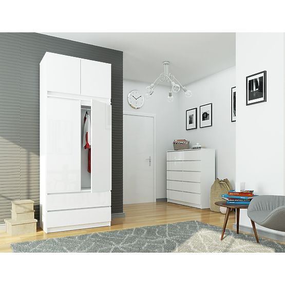 ORMAR S NADGRADNJOM S90 2D 2SZ CLP PK BIJELI SJAJ