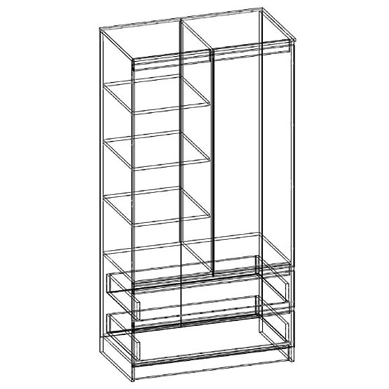 ORMAR S90 2D 2SZ CLP PK SONOMA / BIJELA
