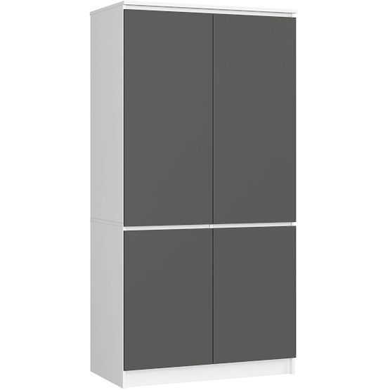 ORMAR S90 4D CLP BIJELA / GRAFITNO SIVA