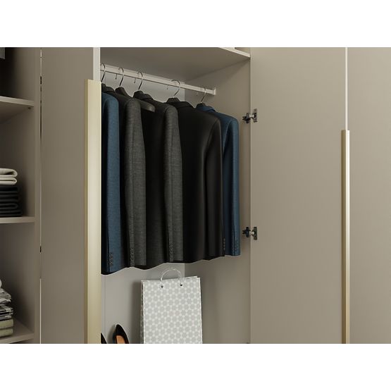 ORMAR SENSO 4D 200 CM 4 VRATA ZLATNE RUČKE ZA DNEVNI BORAVAK SPAVAĆU SOBU KAŠMIR BEŽ