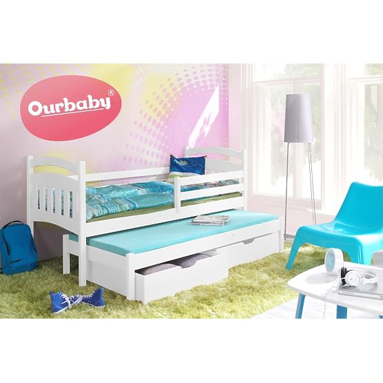 Ourbaby dětská postel s přistýlkou Marco I - Bílá
