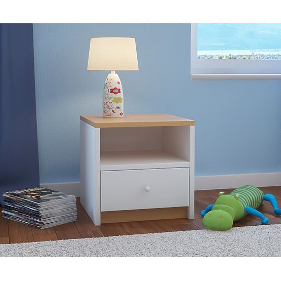 Ourbaby dětský noční stolek - bukovo-bílý