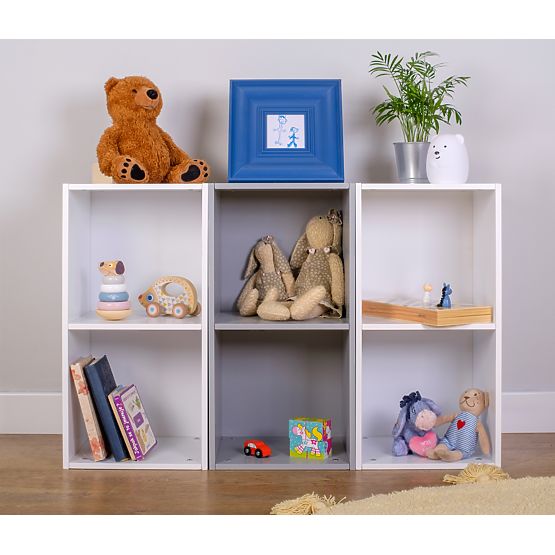 Ourbaby - Dječji regalni sustav 3u1 - bijelo-sivi