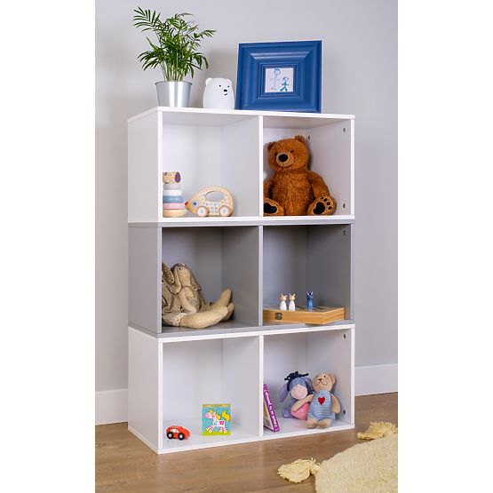 Ourbaby - Dječji regalni sustav 3u1 - bijelo-sivi