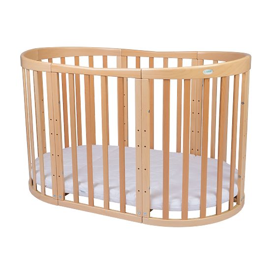 Ovalan podesiv krevetić Ruby 7 u 1 - prirodan