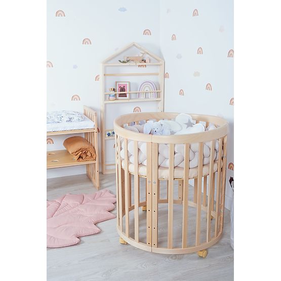 Ovalan podesiv krevetić Ruby 7 u 1 - prirodan