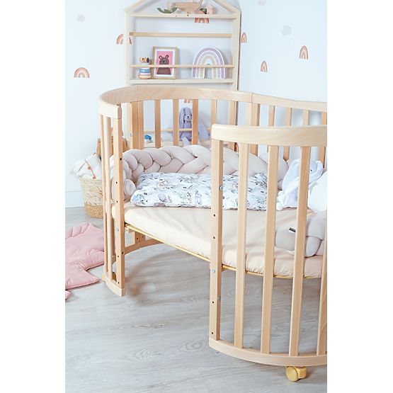 Ovalan podesiv krevetić Ruby 7 u 1 - prirodan